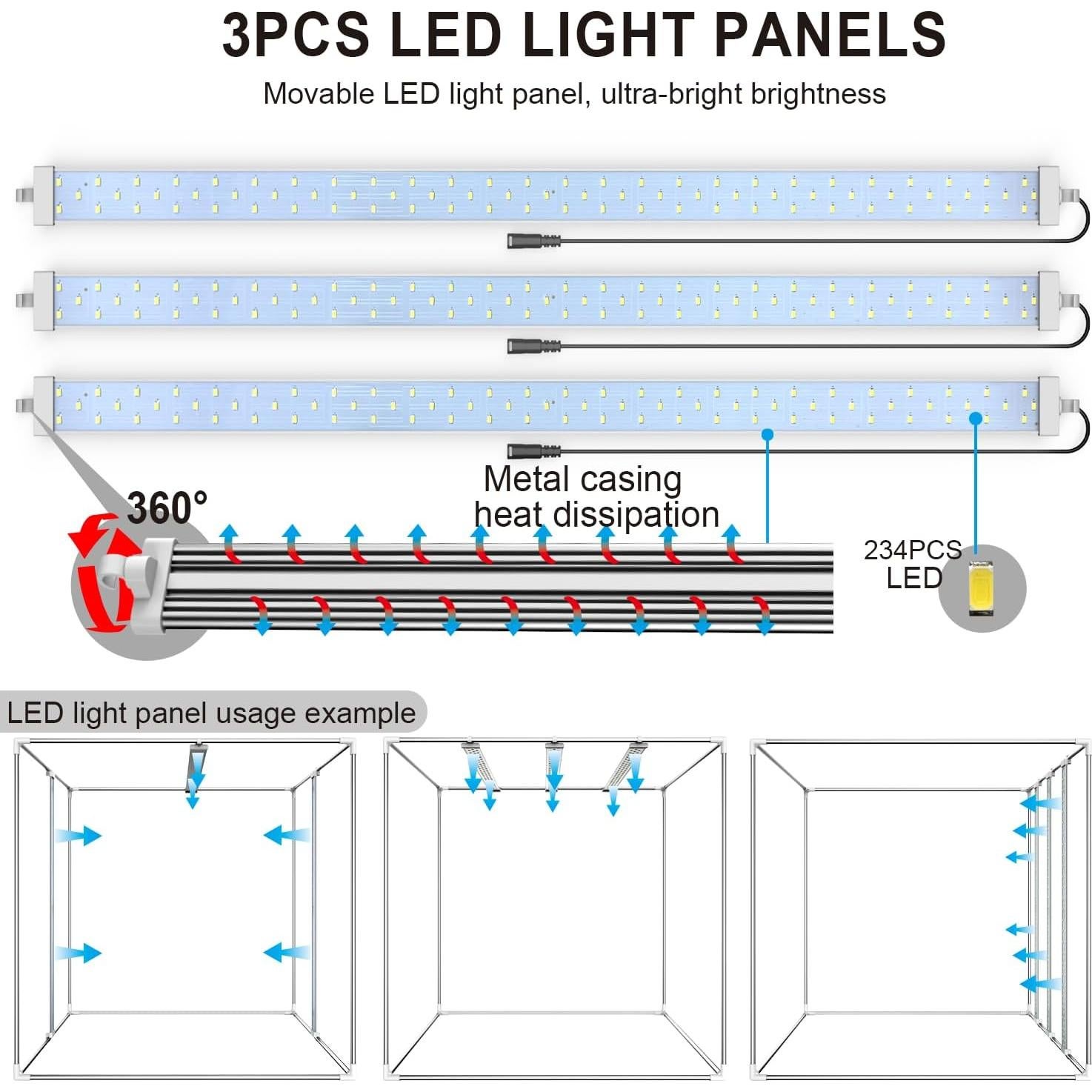 Caja de Luz Fotográfica 81.28 cm Apoueik con 234 LEDs