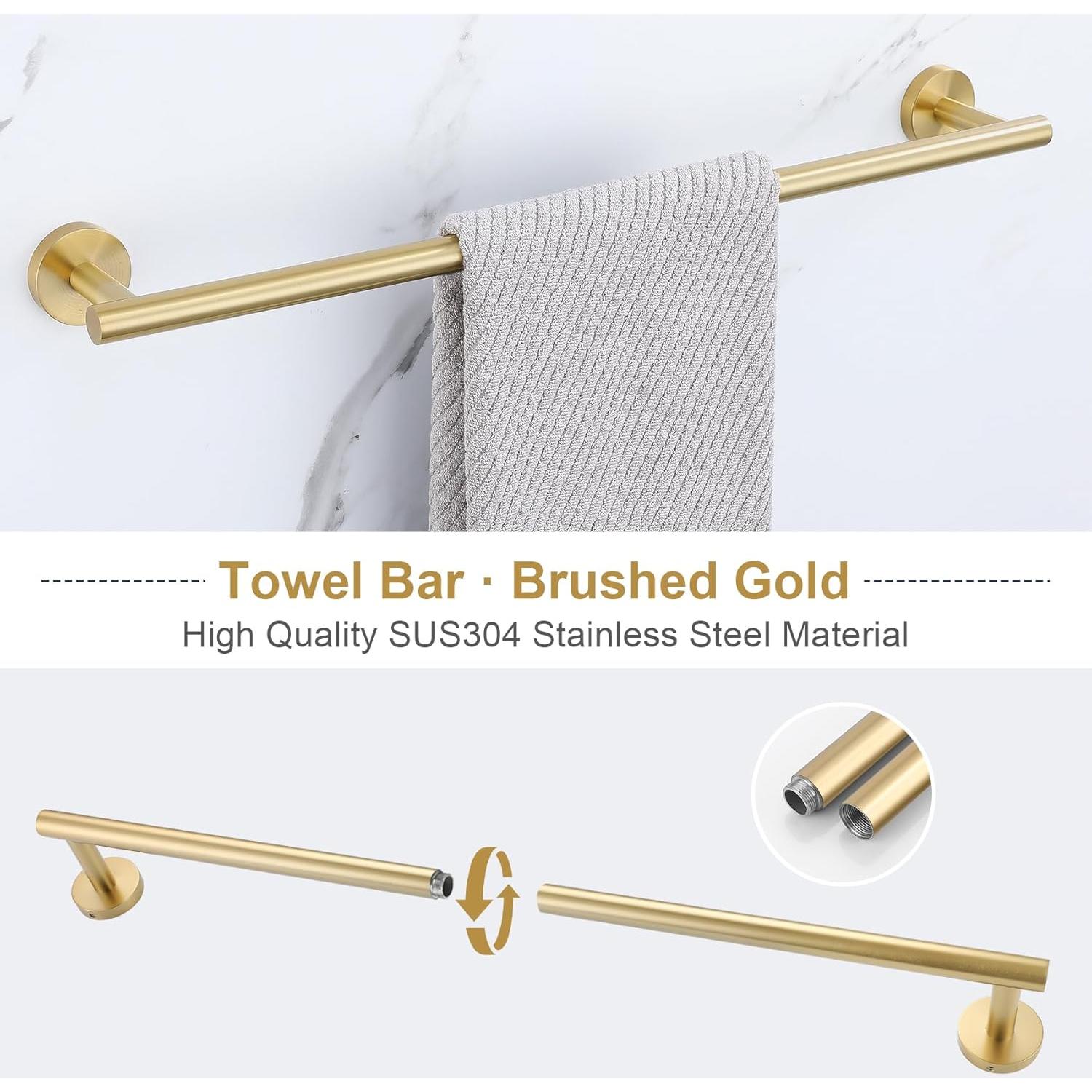 Juego de Soporte para Toallas Lairuier 5 Piezas Acero Inoxidable