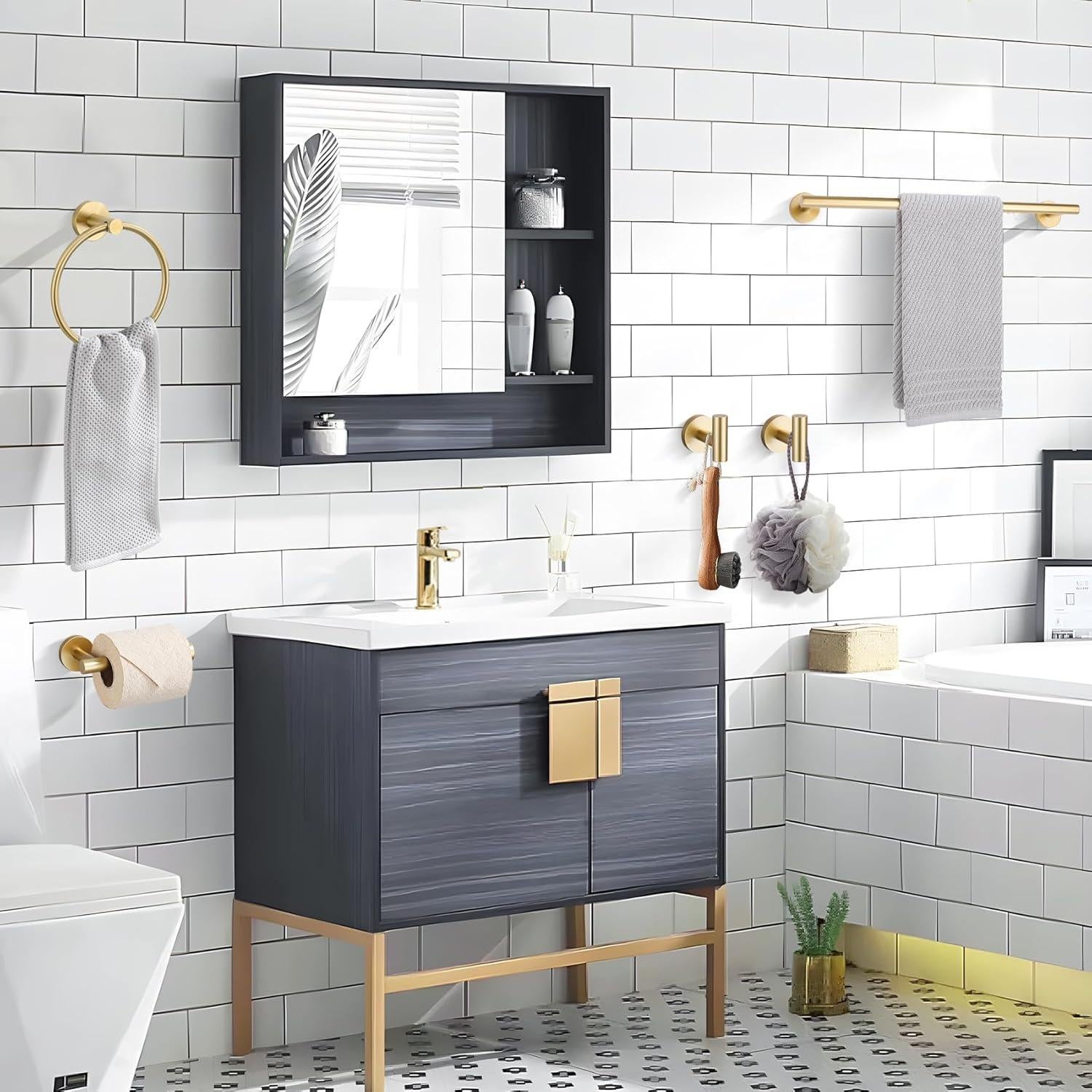 Juego de Soporte para Toallas Lairuier 5 Piezas Acero Inoxidable