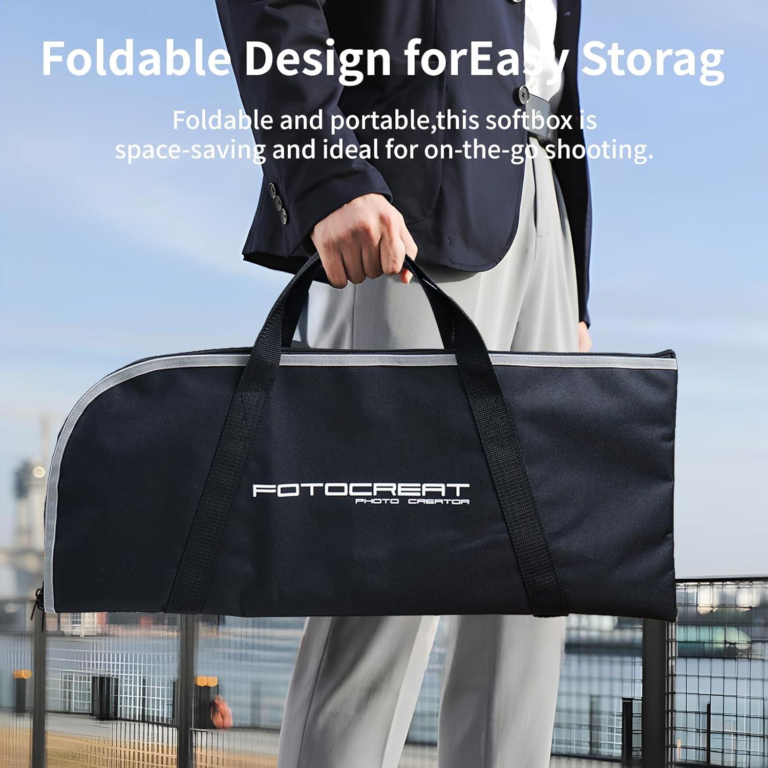 Softbox Parabólico Profundo FOTOCREAT 90cm con Difusores y Rejilla