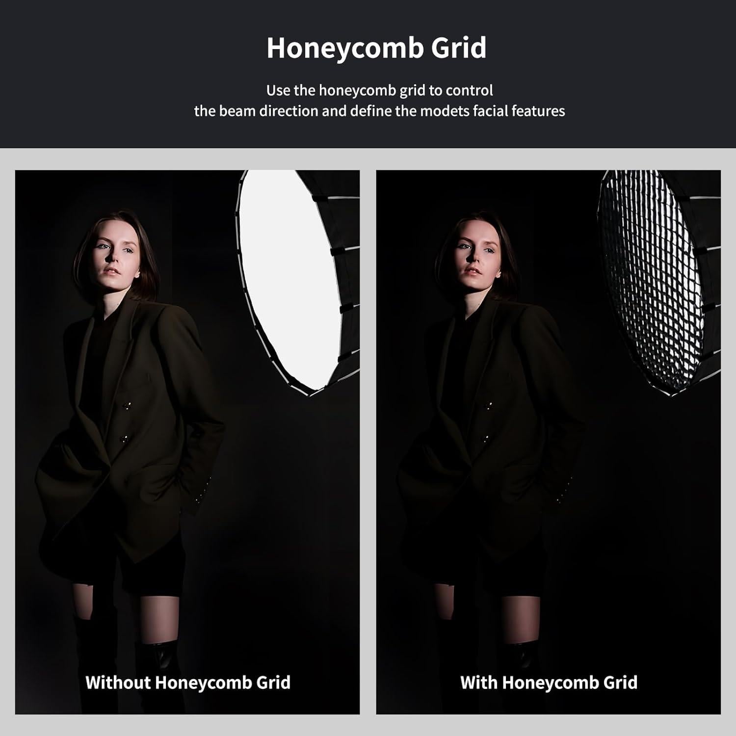 Softbox Parabólico Profundo FOTOCREAT 90cm con Difusores y Rejilla