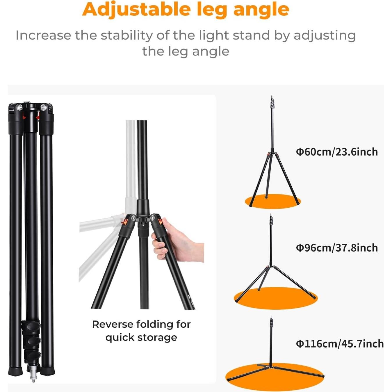 Soporte de Luz K&F Concept 2.2m Aluminio Trípode Compacto