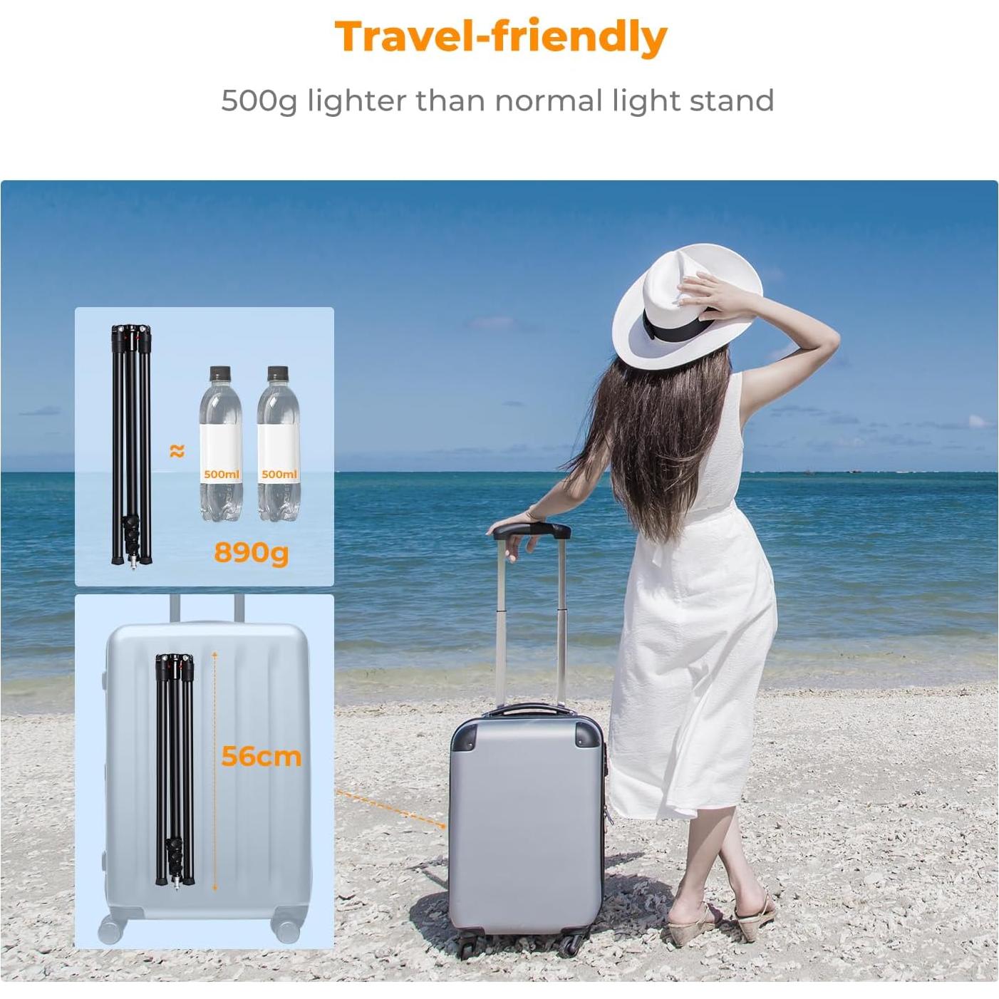 Soporte de Luz K&F Concept 2.2m Aluminio Trípode Compacto