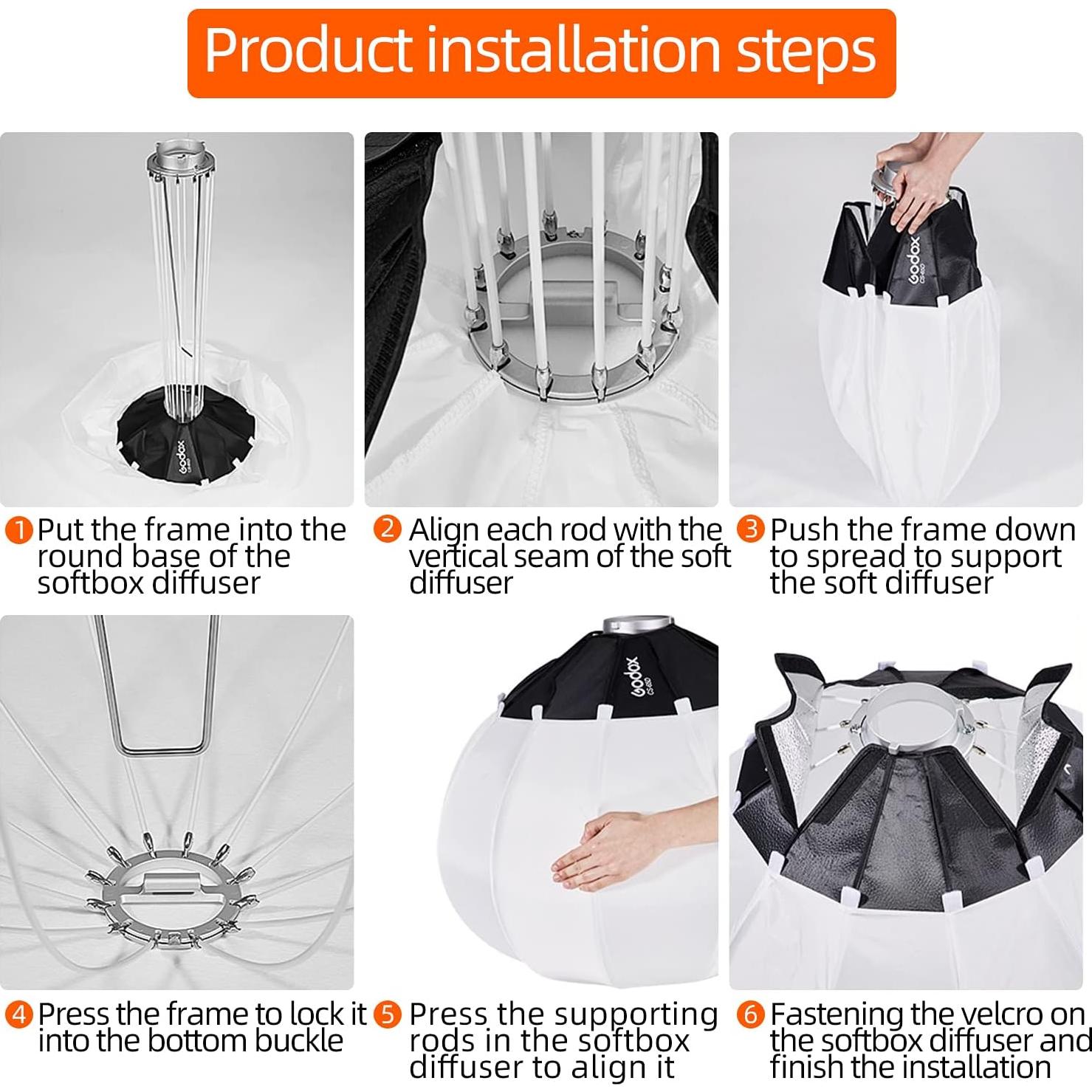 Softbox Plegable Godox CS-50D 50cm Modificador de Luz Bowens