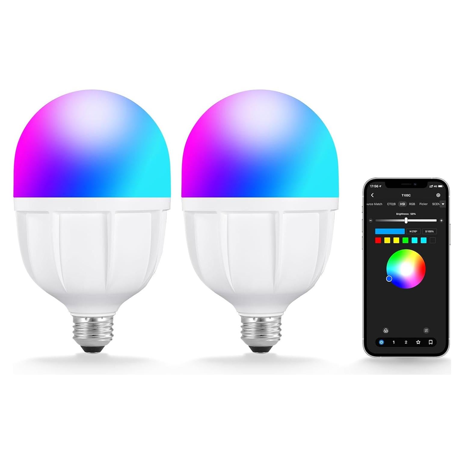 Bombilla LED RGB NEEWER 26W Control App 2700K-6500K E26