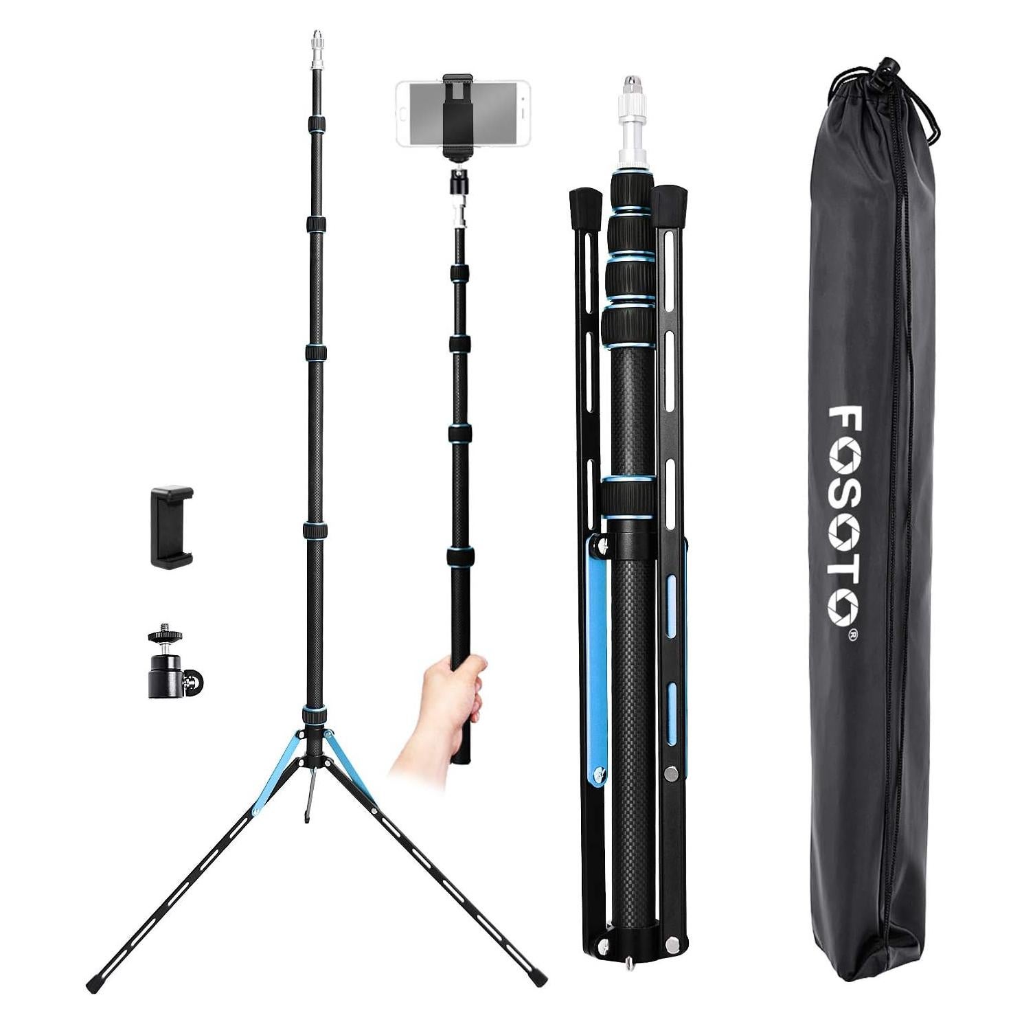 Soporte de Luz Trípode FOSOTO FT-220LS Fibra Carbono 222.5 cm