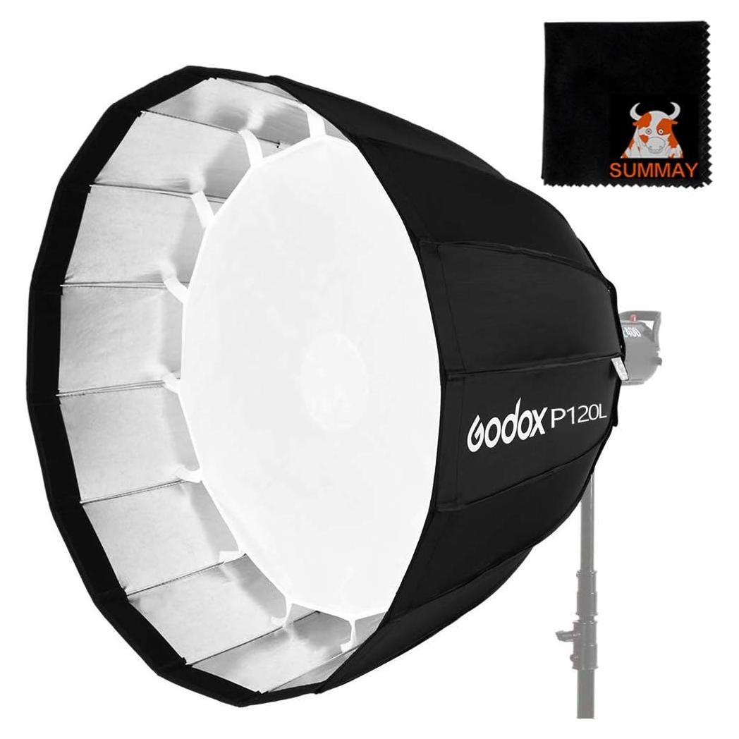 GODOX Deep Parabolic Softbox Bowens Mount Light Version P120L 120cm/48 Reflector for Studio Storbe Flash Speedlite (P120L Softbox)