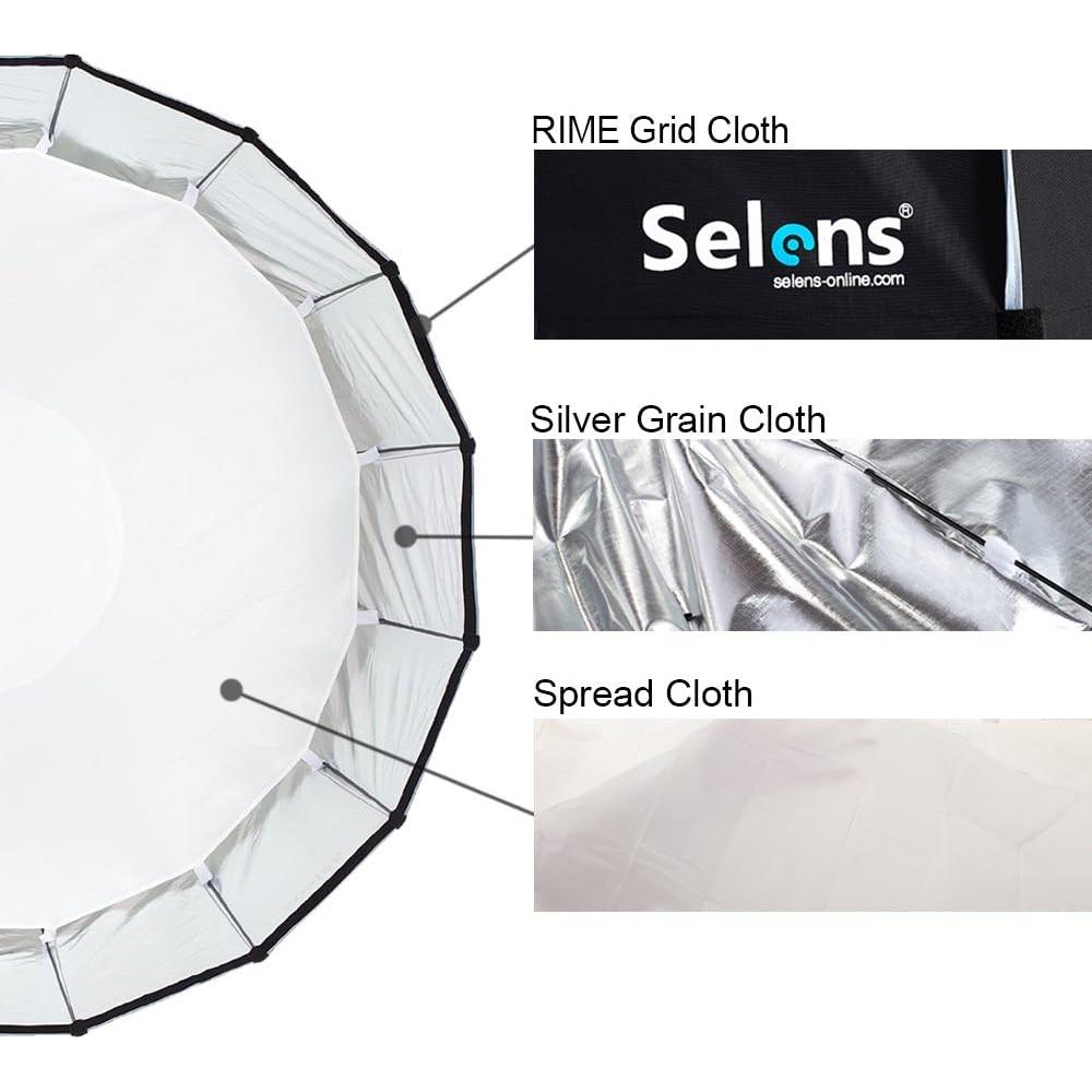 Softbox Hexadecágono Selens 120cm Plegado Rápido Bowens