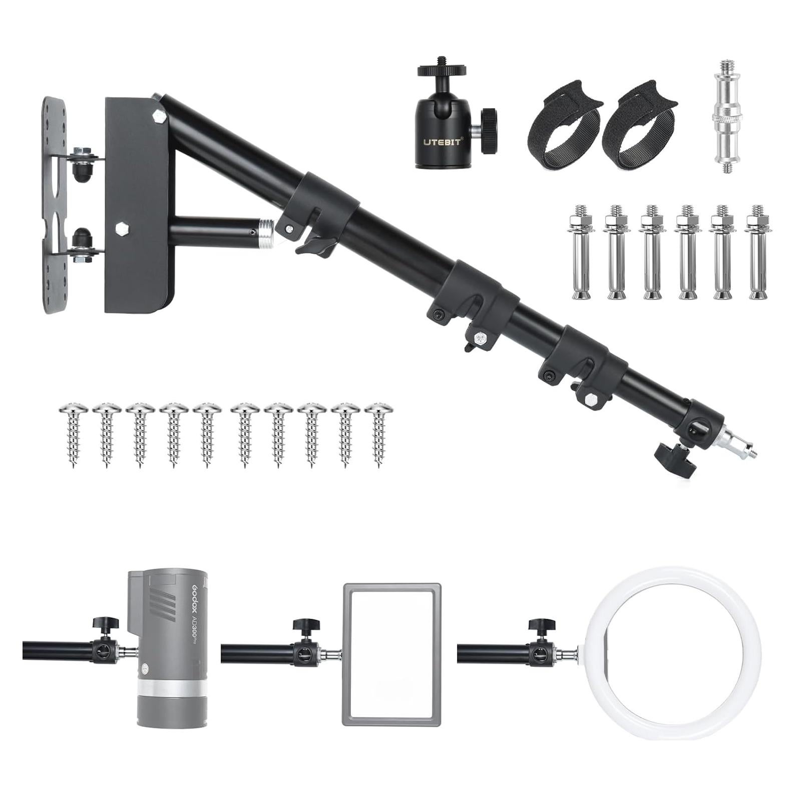 Brazo de Montaje en Pared UTEBIT 110cm Ajustable para Luz