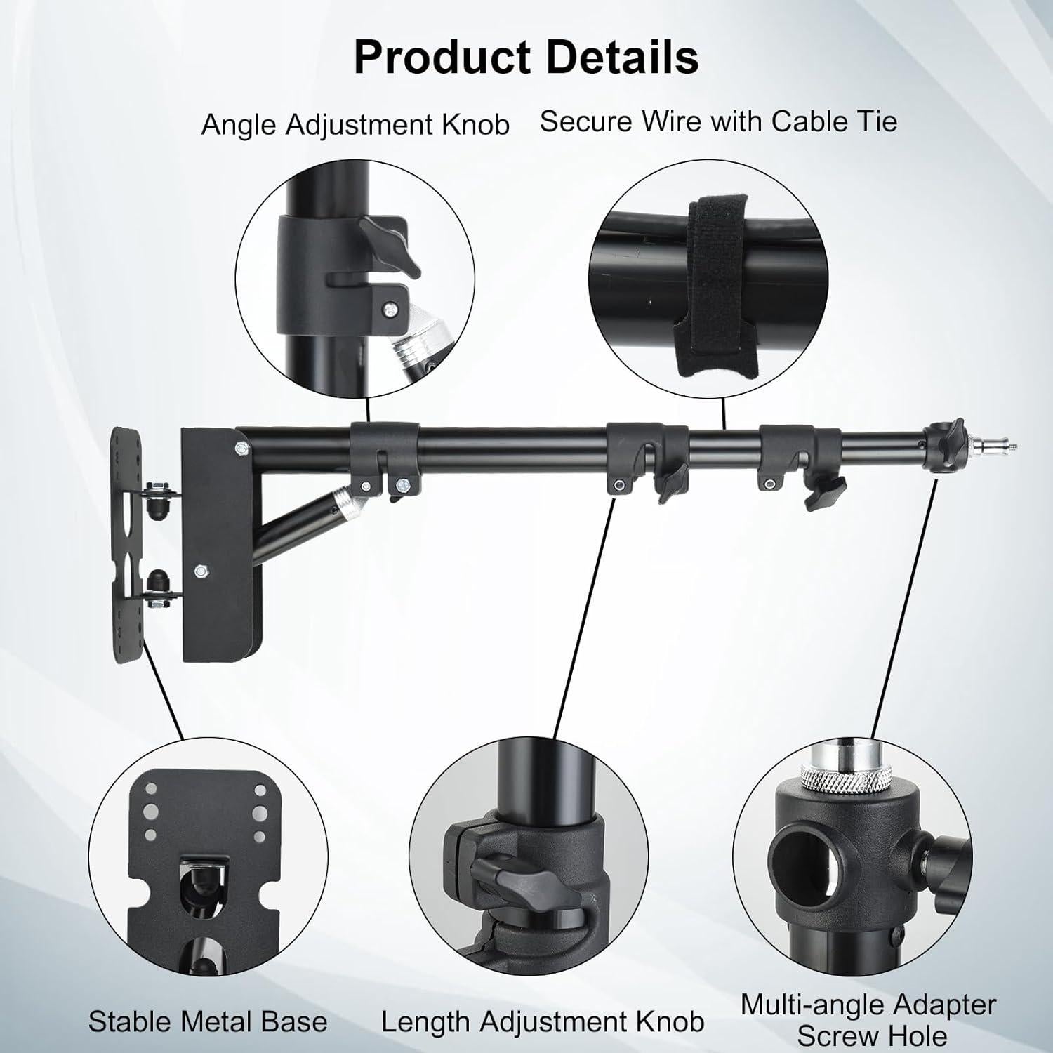 Brazo de Montaje en Pared UTEBIT 110cm Ajustable para Luz