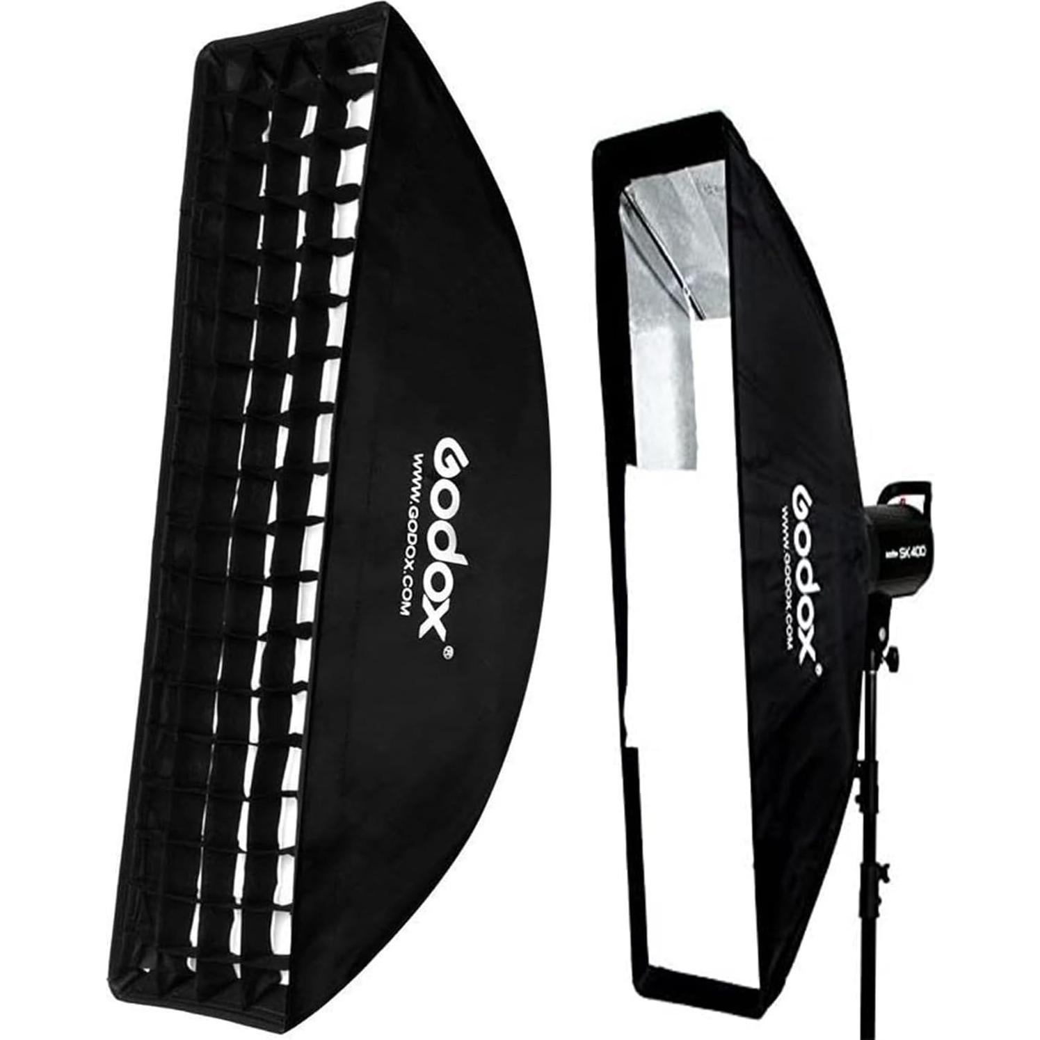 Godox Softbox 30x120cm Montaje Bowens con Rejilla Panal