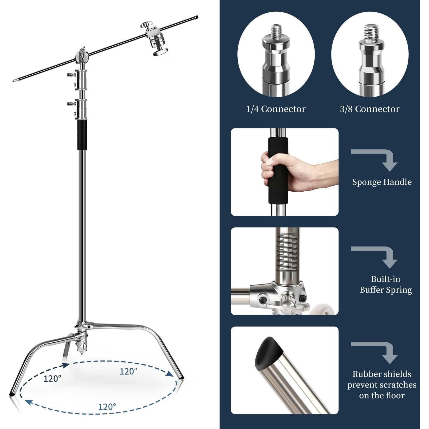 C-Stand de Acero Inoxidable GSY - Soporte Fotográfico 320cm