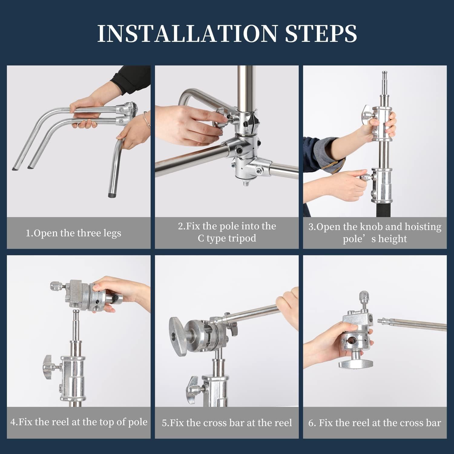 C-Stand de Acero Inoxidable GSY - Soporte Fotográfico 320cm