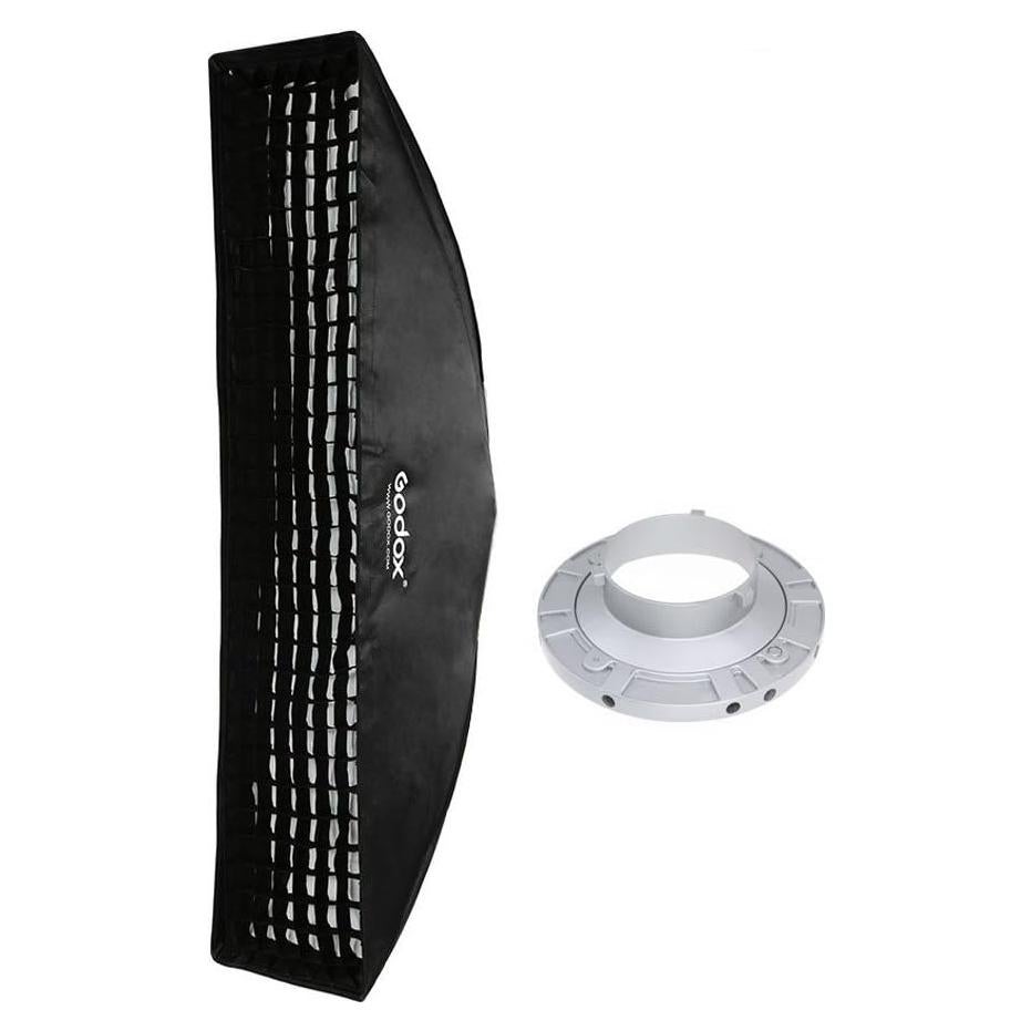 Godox 14"x63" / 35x160cm Strip Beehive Honeycomb Grid Softbox with Bowens Mount Speedring for Studio Flash Strobe Lighting