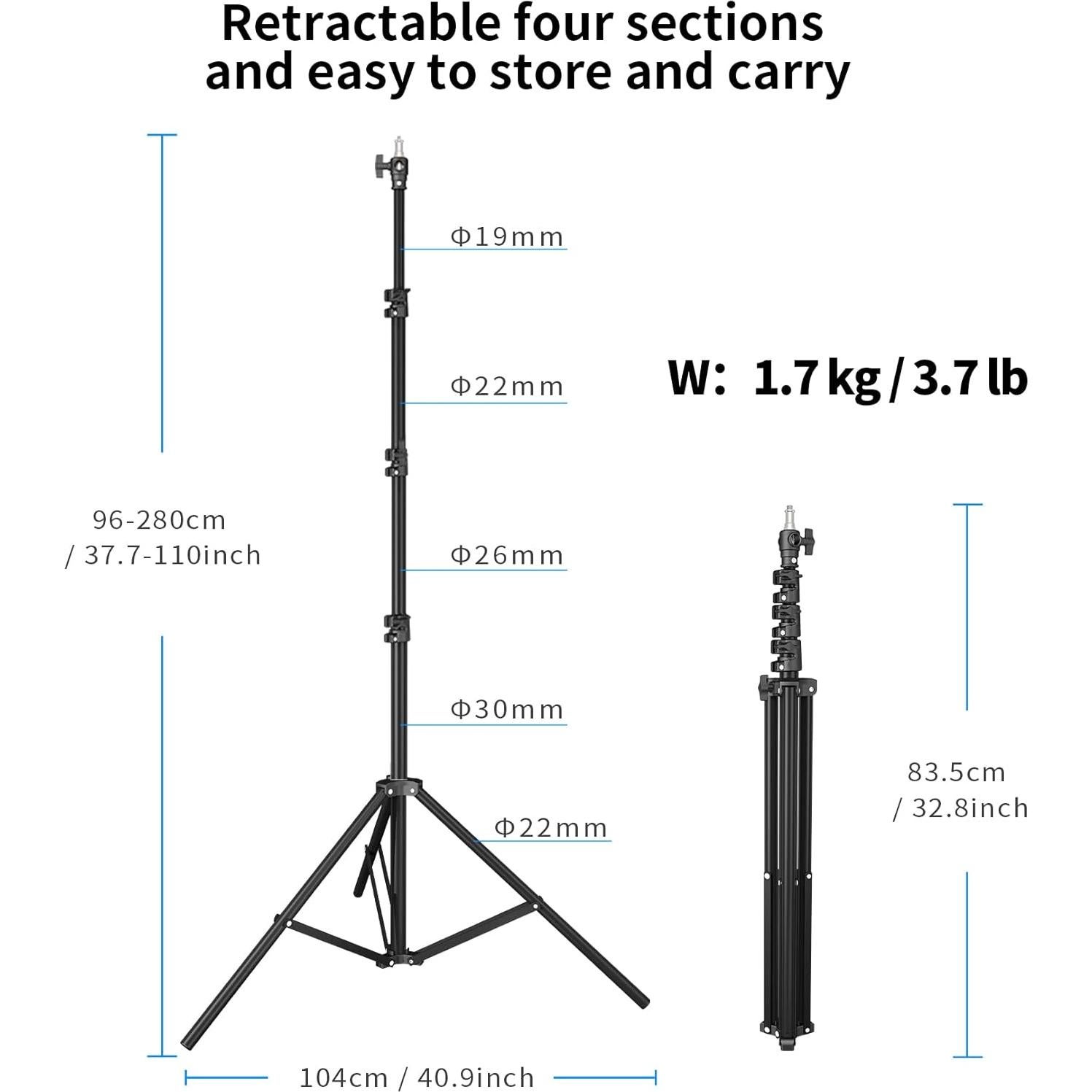Soporte de Luz Selens 2.8m con Amortiguación de Aire 7kg