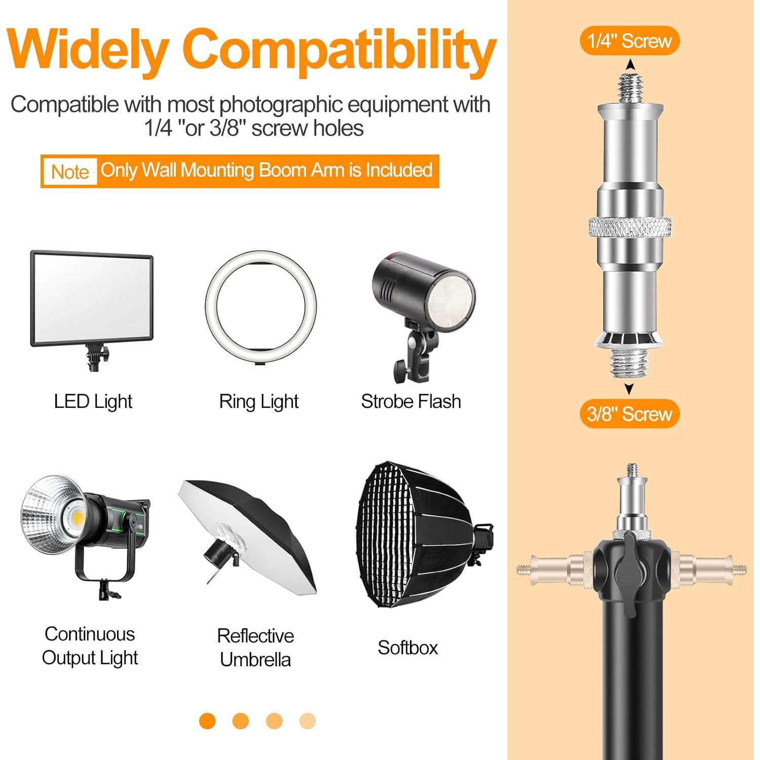 Soporte de Pared para Luz de Anillo FUDESY 130cm Ajustable