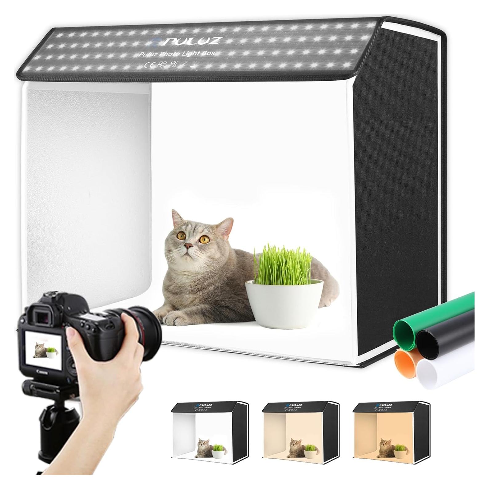 Caja de Luz PULUZ 60x40 cm con 672 LED y 4 Fondos PVC