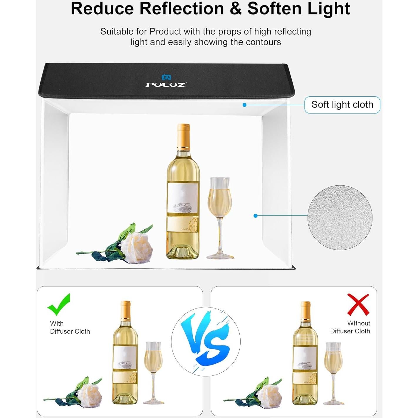 Caja de Luz PULUZ 60x40 cm con 672 LED y 4 Fondos PVC