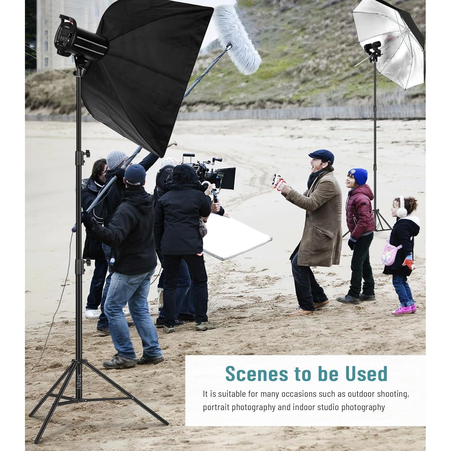 Paquete de 2 Soportes de Trípode de Fotografía 2.8m Aluminio