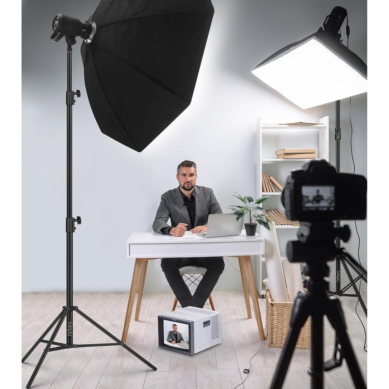 Paquete de 2 Soportes de Trípode de Fotografía 2.8m Aluminio