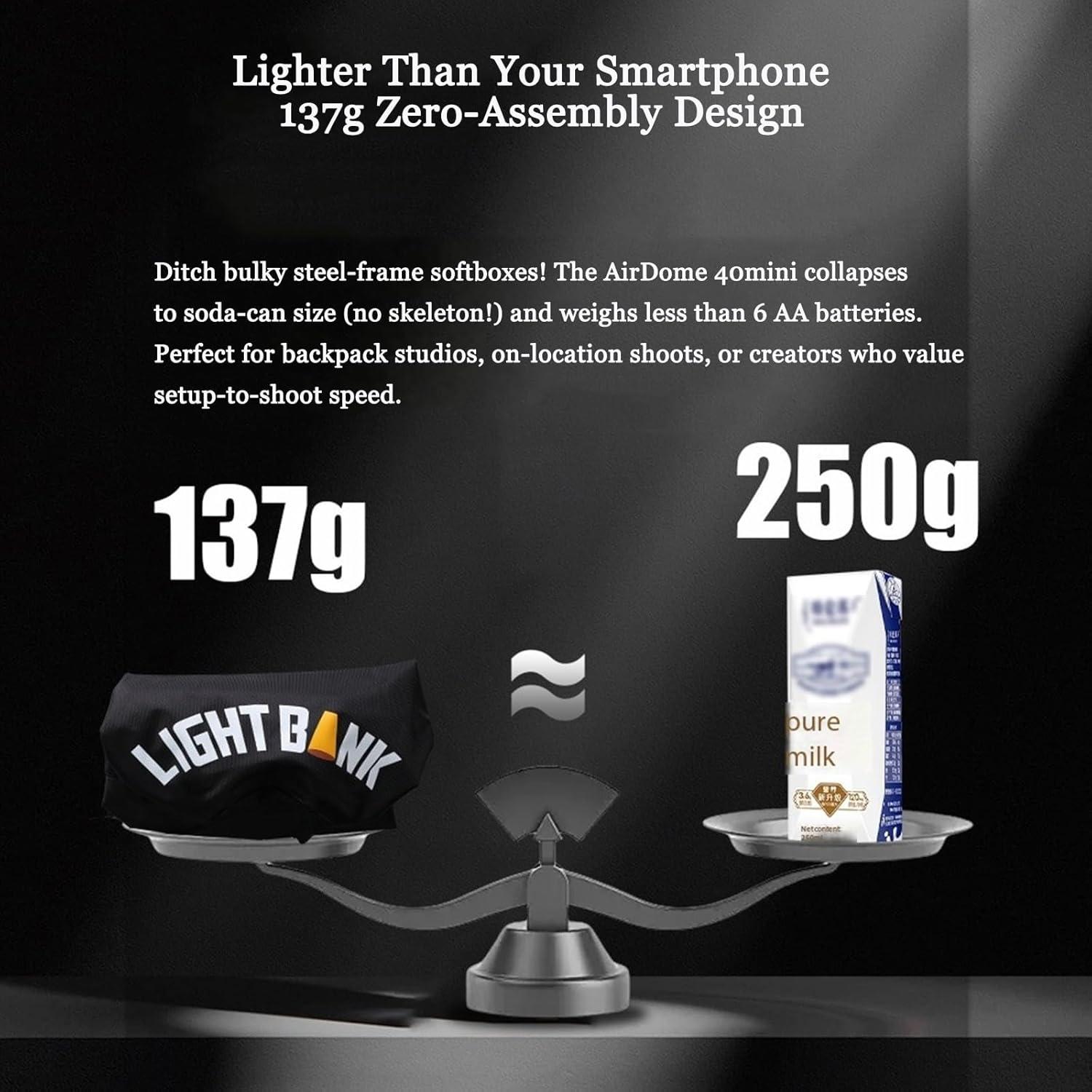 Softbox Inflable Flynoodle AIR Dome 40 para Luces COB 100W