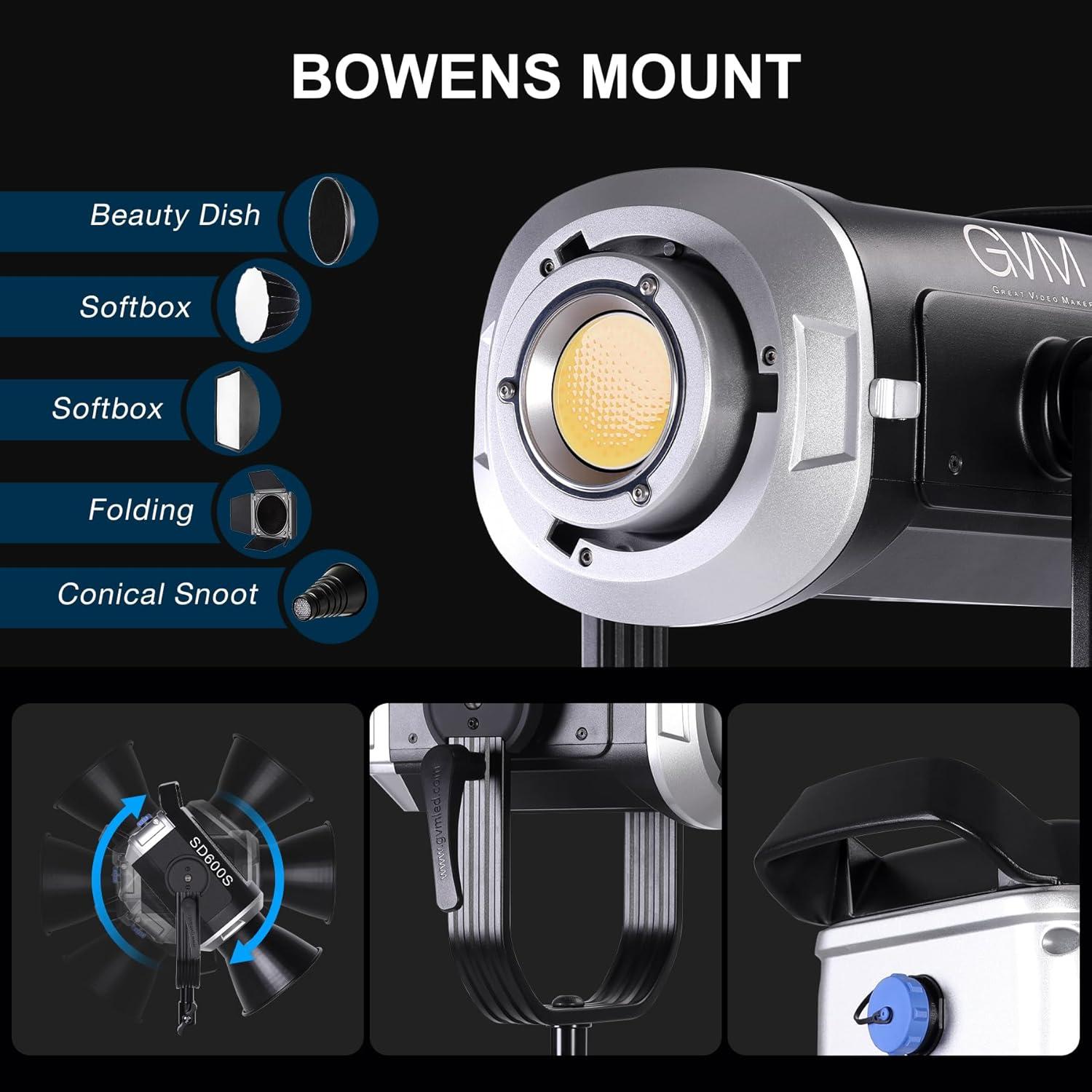 Luz de Video LED GVM SD600S 600W 5600K para Fotografía