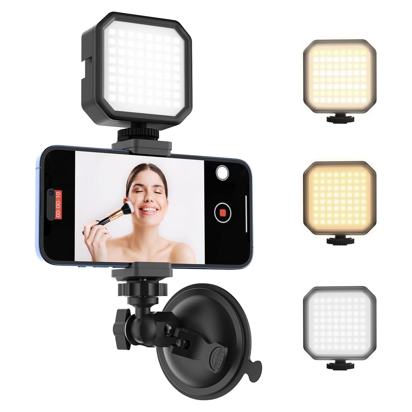 Soporte de Teléfono con Ventosa y Luz Recargable HzTinT