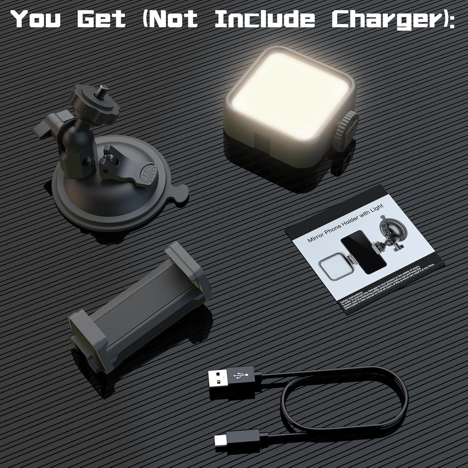 Soporte de Teléfono con Ventosa y Luz Recargable HzTinT