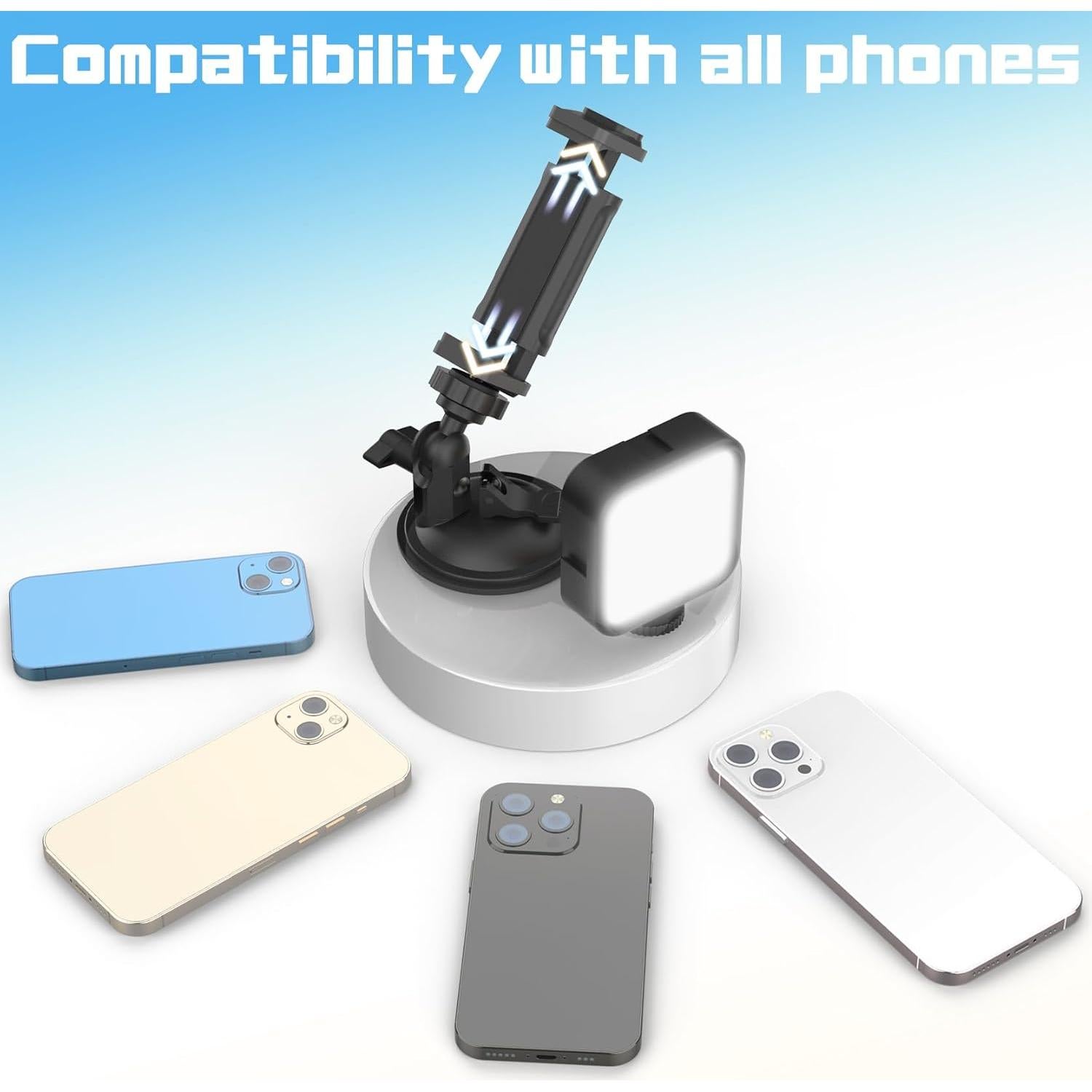 Soporte de Teléfono con Ventosa y Luz Recargable HzTinT