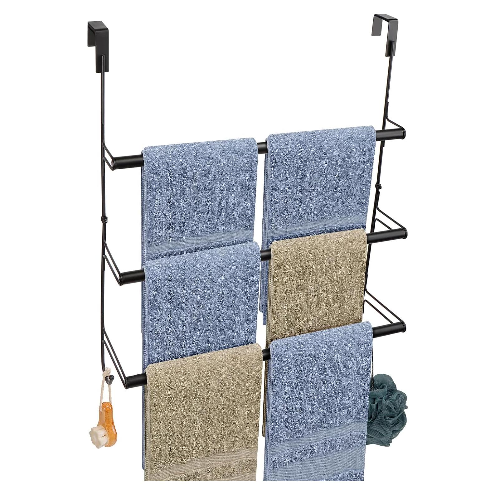 Soporte de Toallas Livabber 3 Niveles Metal Negro