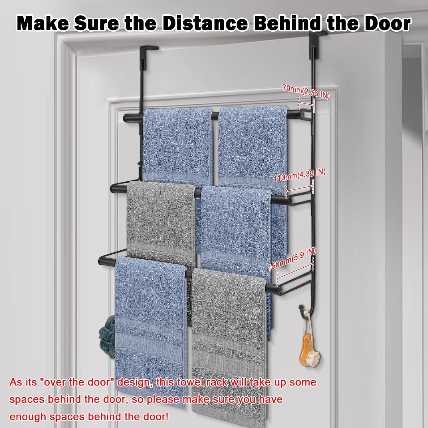 Soporte de Toallas Livabber 3 Niveles Metal Negro