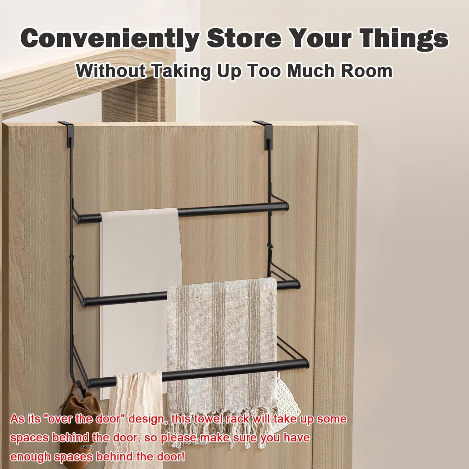 Soporte de Toallas Livabber 3 Niveles Metal Negro