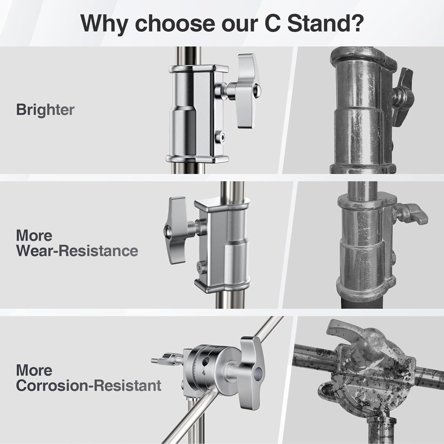 Soporte de Luz Fotografía EMART C Stand 330cm Acero Inoxidable