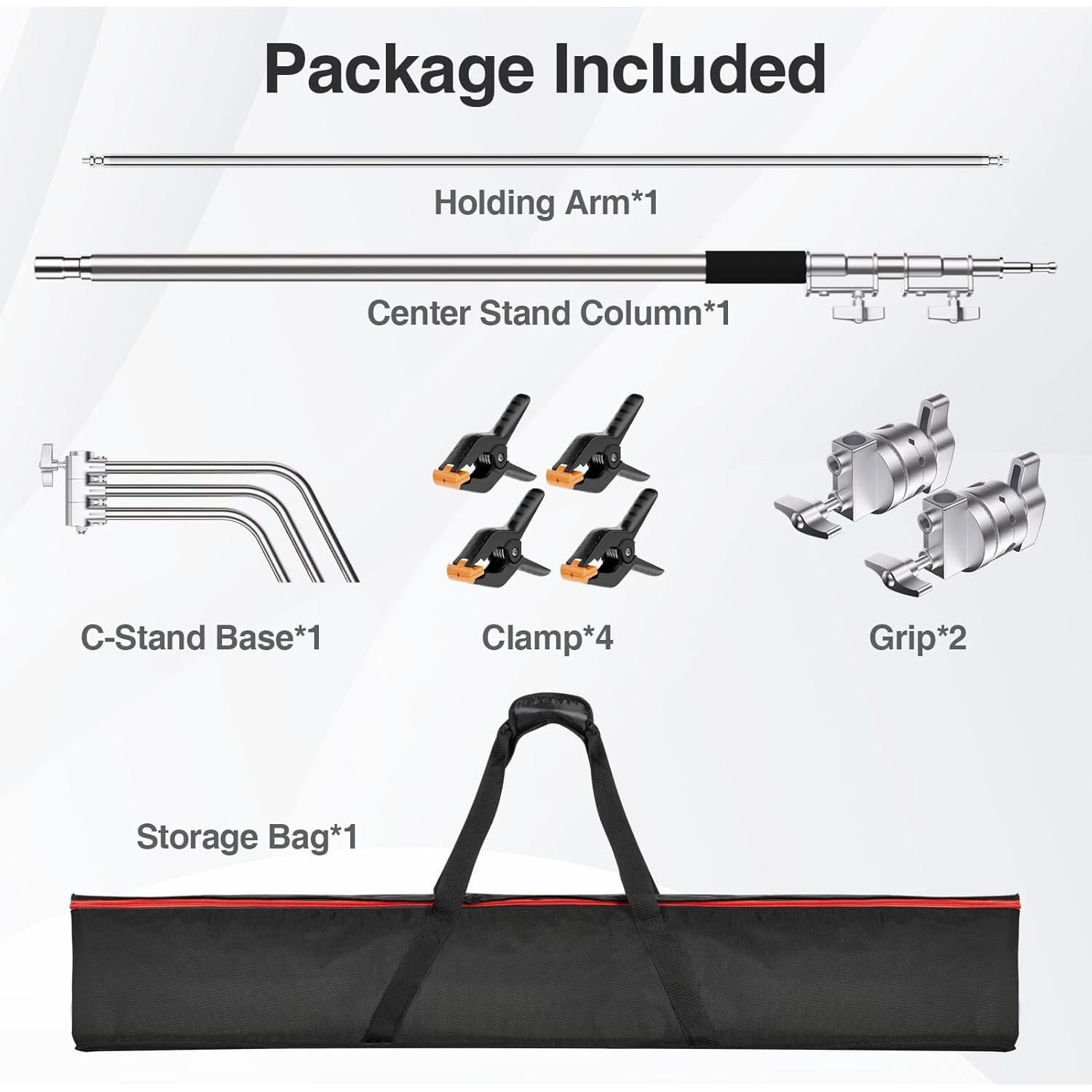 Soporte de Luz Fotografía EMART C Stand 330cm Acero Inoxidable