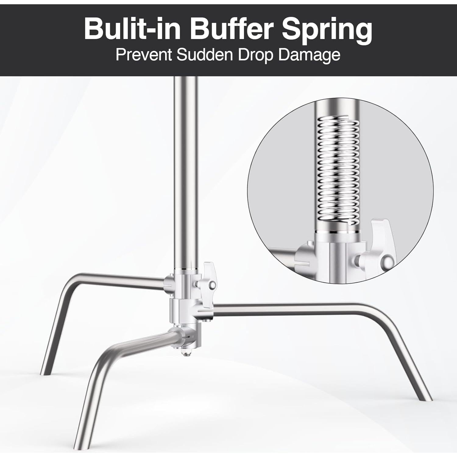 Soporte de Luz Fotografía EMART C Stand 330cm Acero Inoxidable
