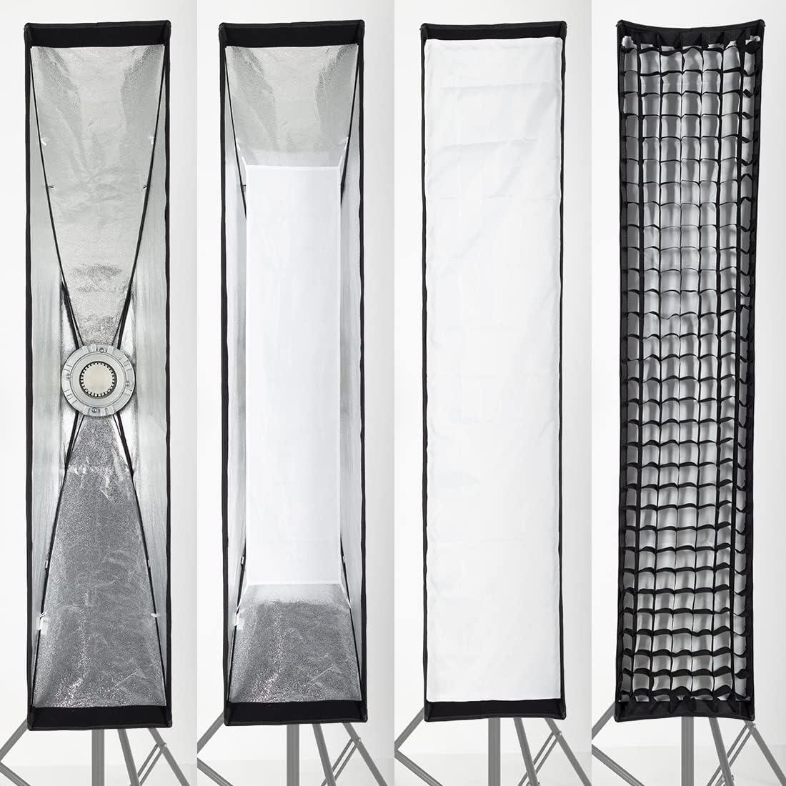 Softbox Rectangular AMBITFUL 35x160cm con Rejilla Panal (2PCS)