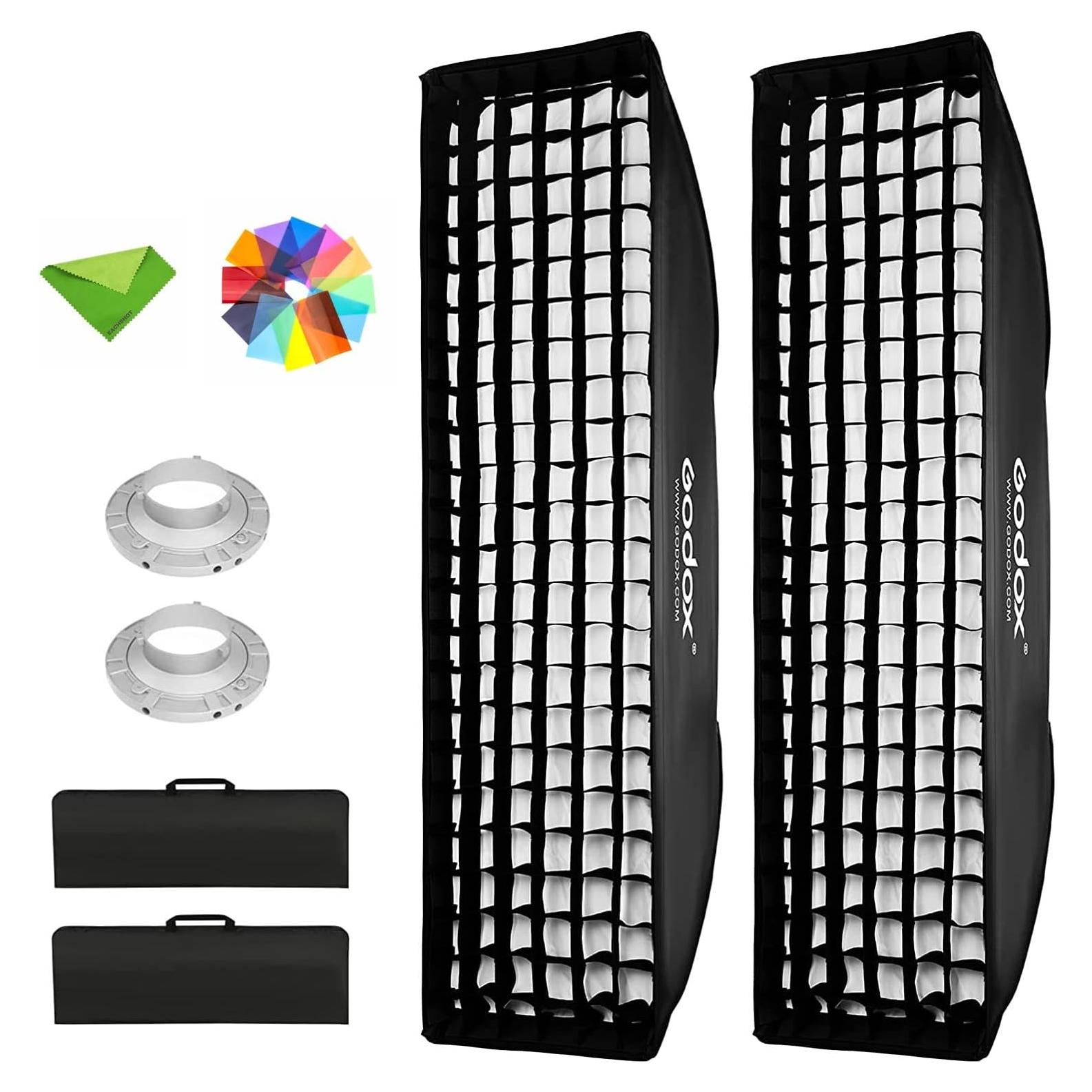 Softbox Godox 35x160cm con Rejilla Panal y Soporte Bowens