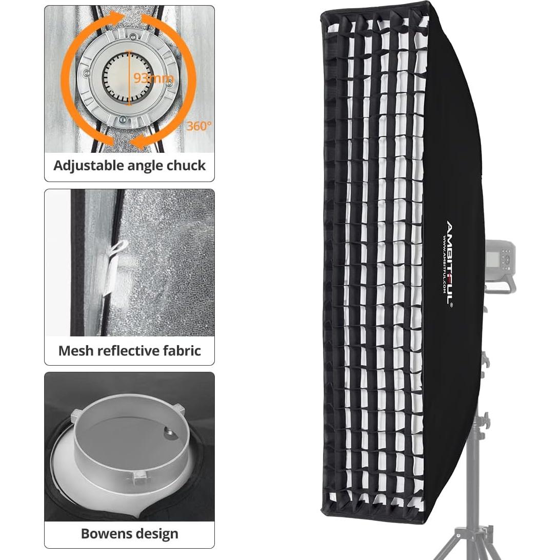 Rejilla de Panal Softbox AMBITFUL 30x120cm para Flash (2PCS)