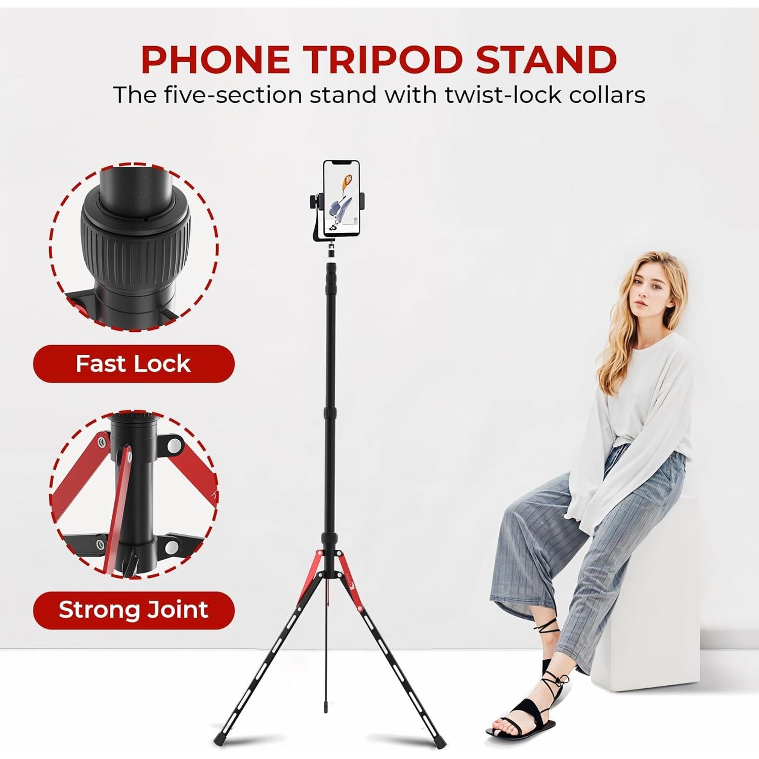 Soporte de Luz de Viaje Reflex Camera 2.2m Aluminio Ligero