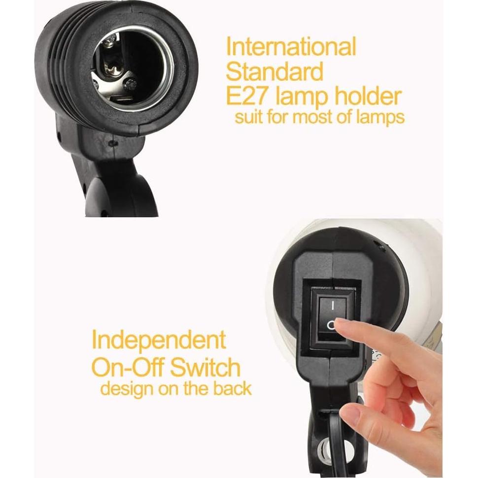 Soporte para Bombilla E27 Meking - Paquete de 4, Ajustable 180°