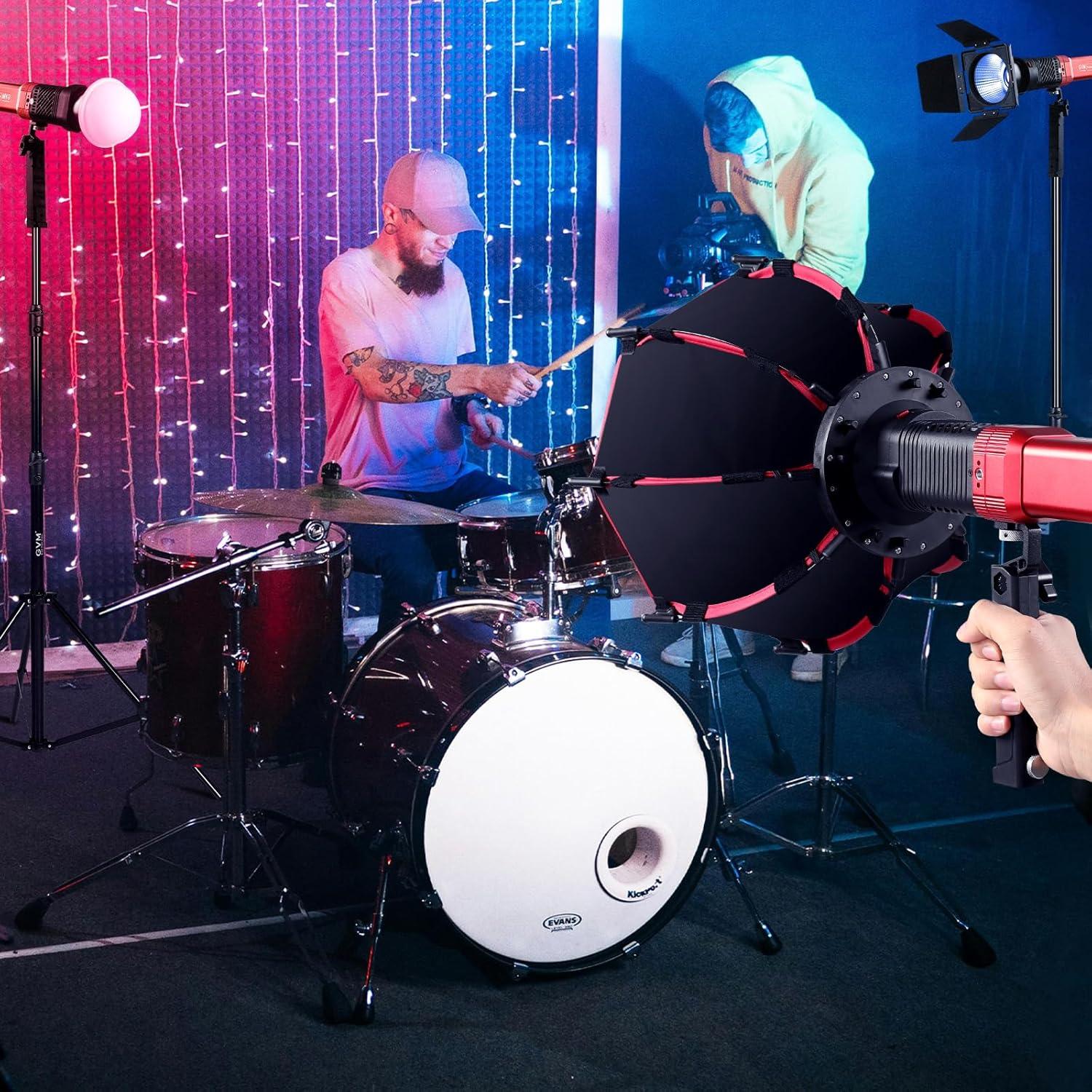 Luz de Video GVM PD60C RGB 60W con Softbox y Resistencia IP65