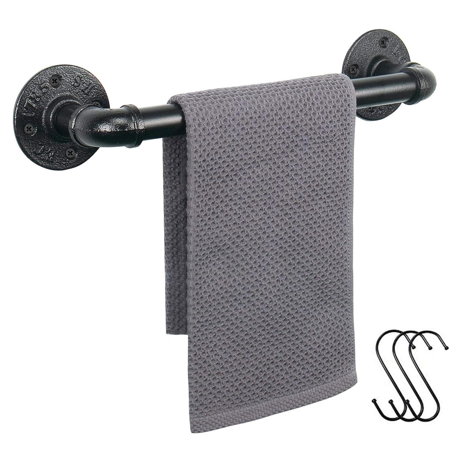 Soporte de Toalla Jeasor 30 cm Negro Industrial Pared