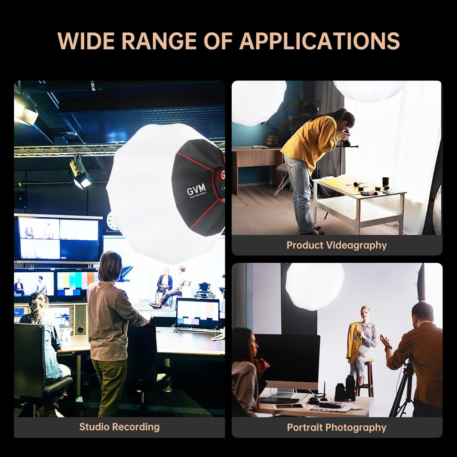 Softbox de Linterna GVM 66cm Compatible con Montaje Bowens