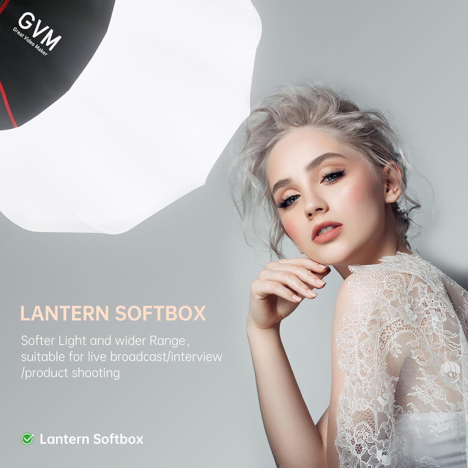 Softbox de Linterna GVM 66cm Compatible con Montaje Bowens