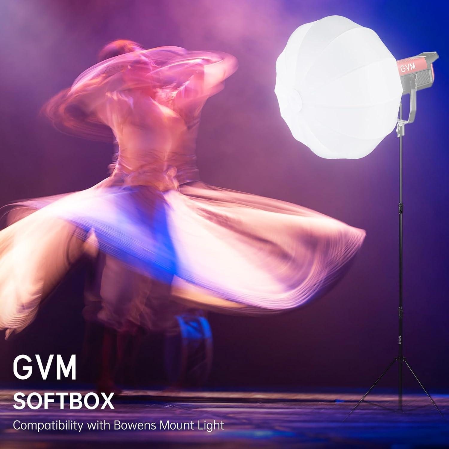 Softbox de Linterna GVM 66cm Compatible con Montaje Bowens