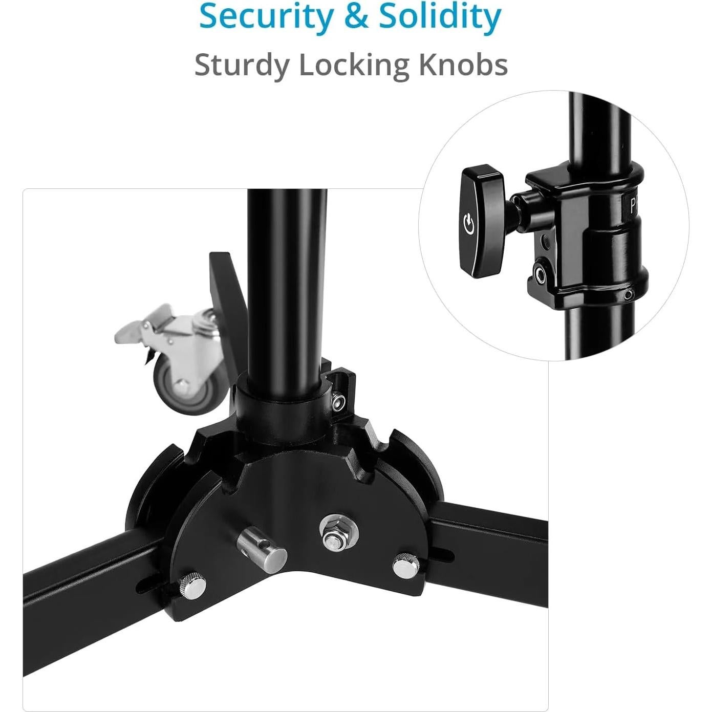 Soporte de Luz Plegable PROAIM 2.6m con Ruedas y Carga 13kg