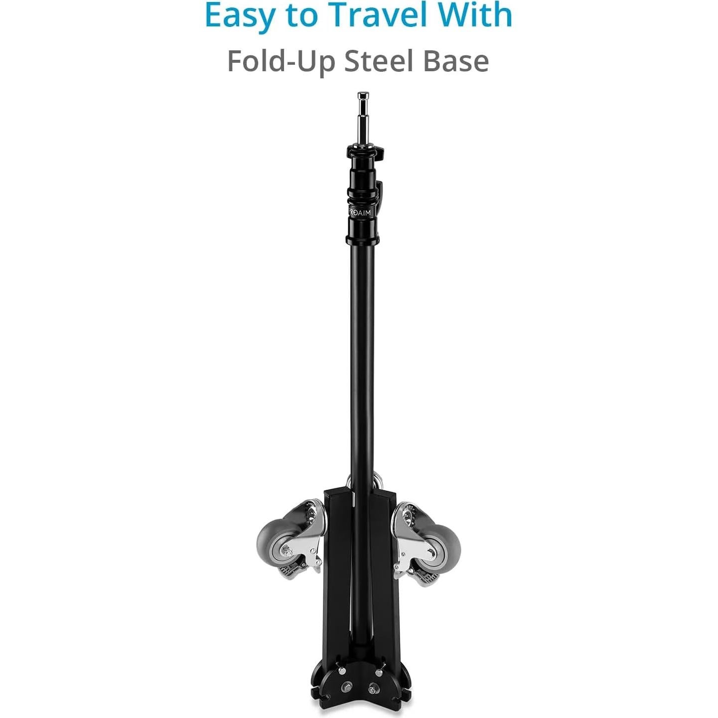 Soporte de Luz Plegable PROAIM 2.6m con Ruedas y Carga 13kg