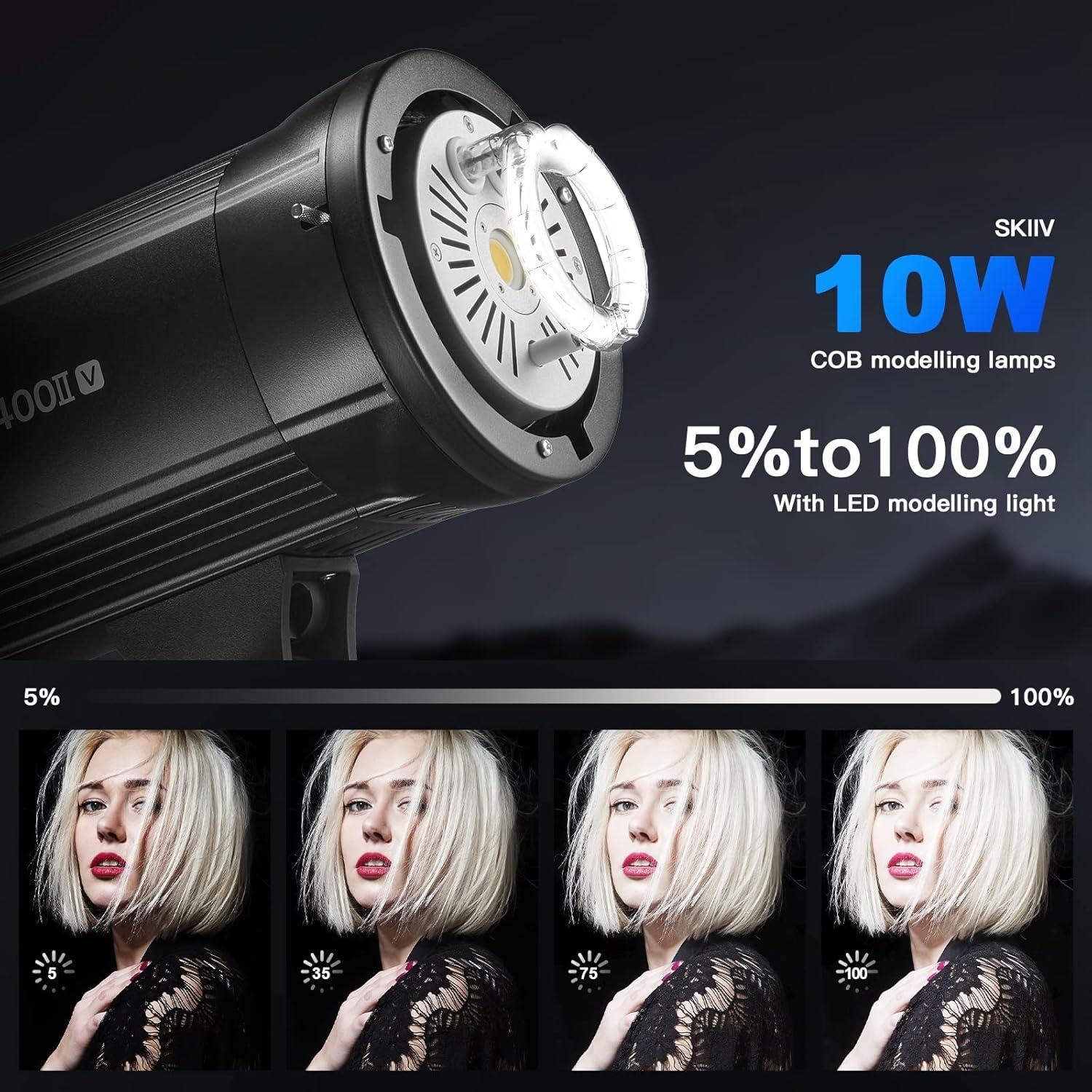 Flash Estroboscópico Godox SK400IIV 400W Inalámbrico Bowens