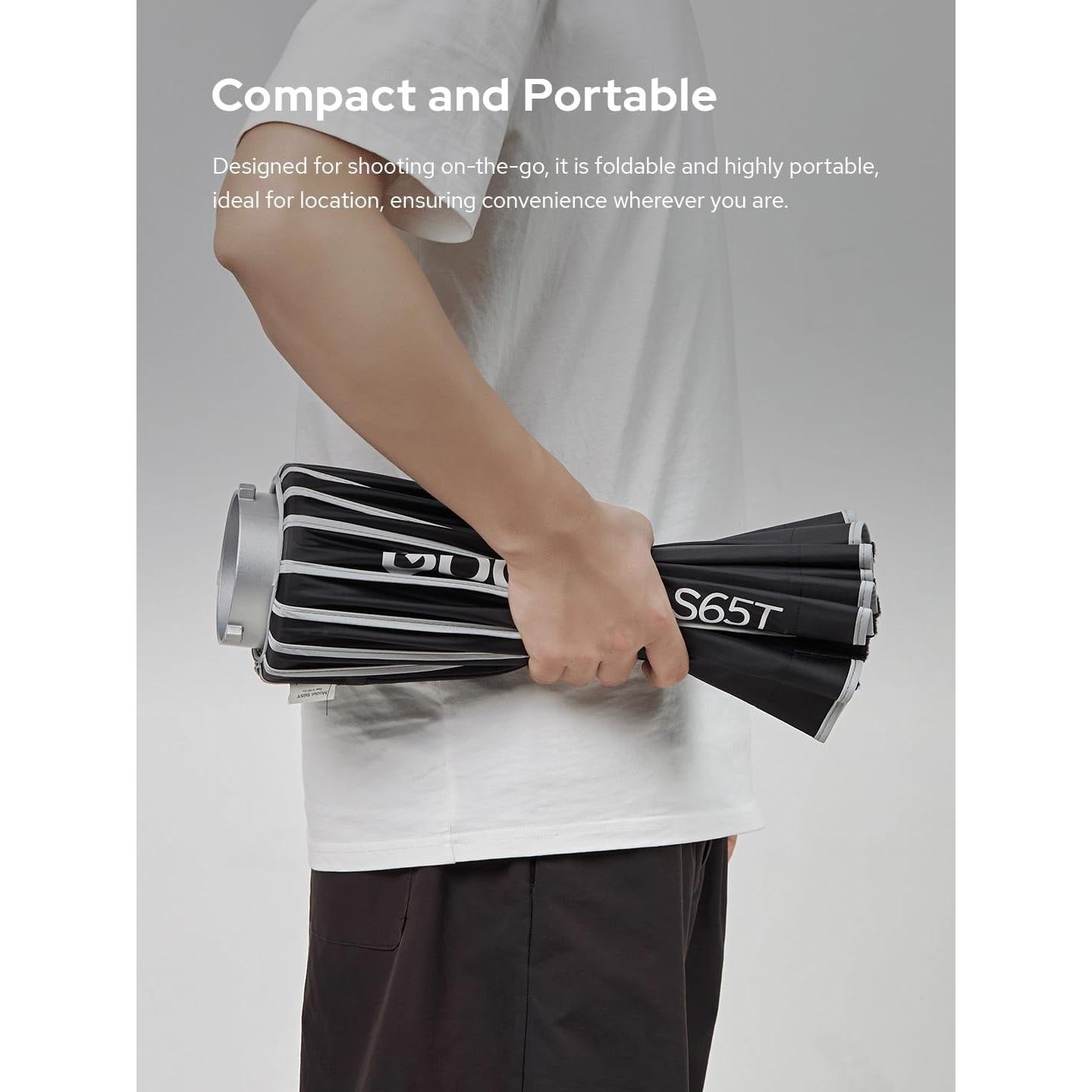 Godox Softbox Godox S85T 85cm/33.5in Quick Release Umbrella Softbox, Bowens Mount with Removable Front and Inner Diffusers for Photography, Live Streaming and Travel