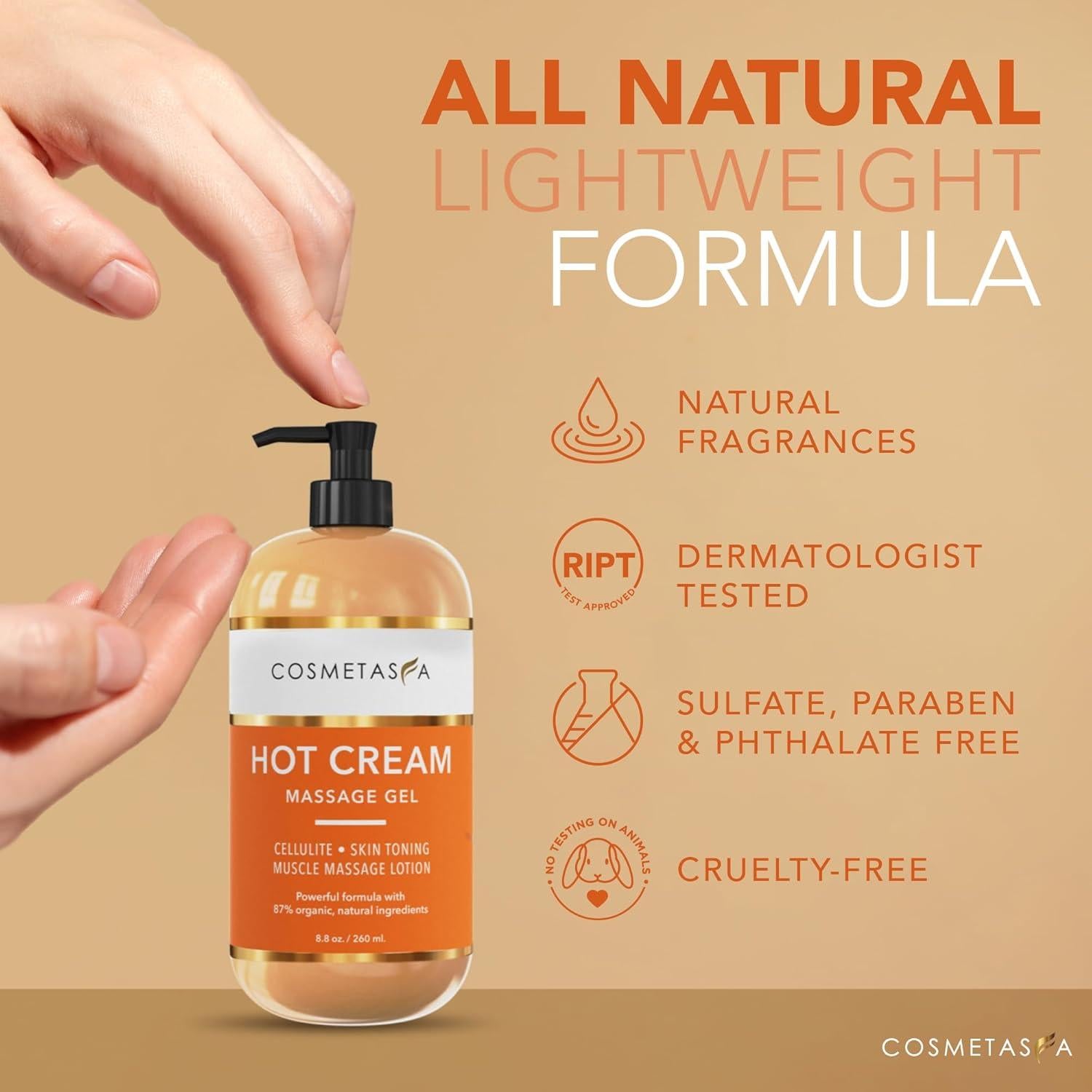 Crema Caliente Cosmetasa para Abdomen 250ml - 87% Orgánica